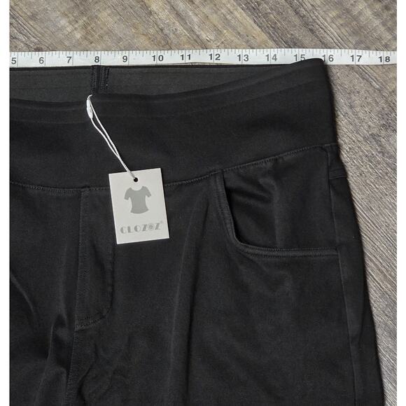 Clozoz Black Bootcut Yoga Pants 2XL NWT Flare Work Dress Stretch Pockets XXL - Picture 2 of 5